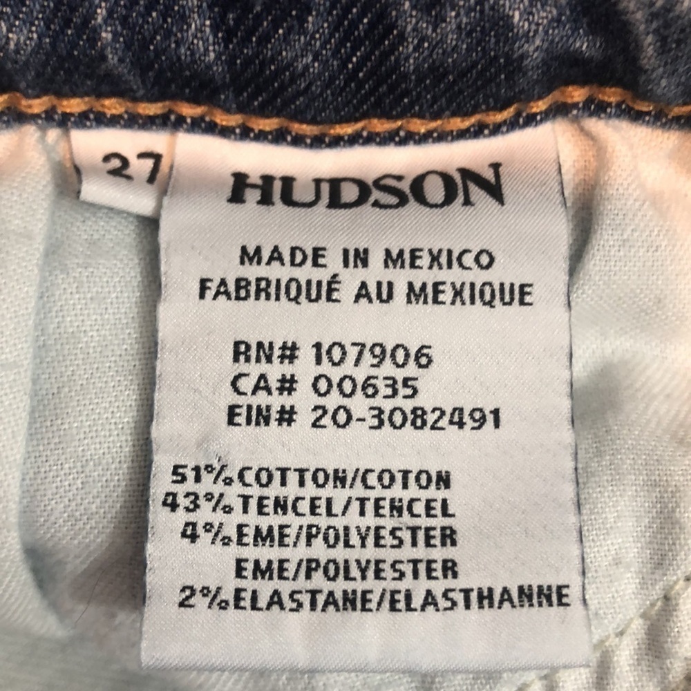 Hudson Nico Midrise Ankle Raw Hem Distressed Super Skinny 27 - Picture 8 of 13